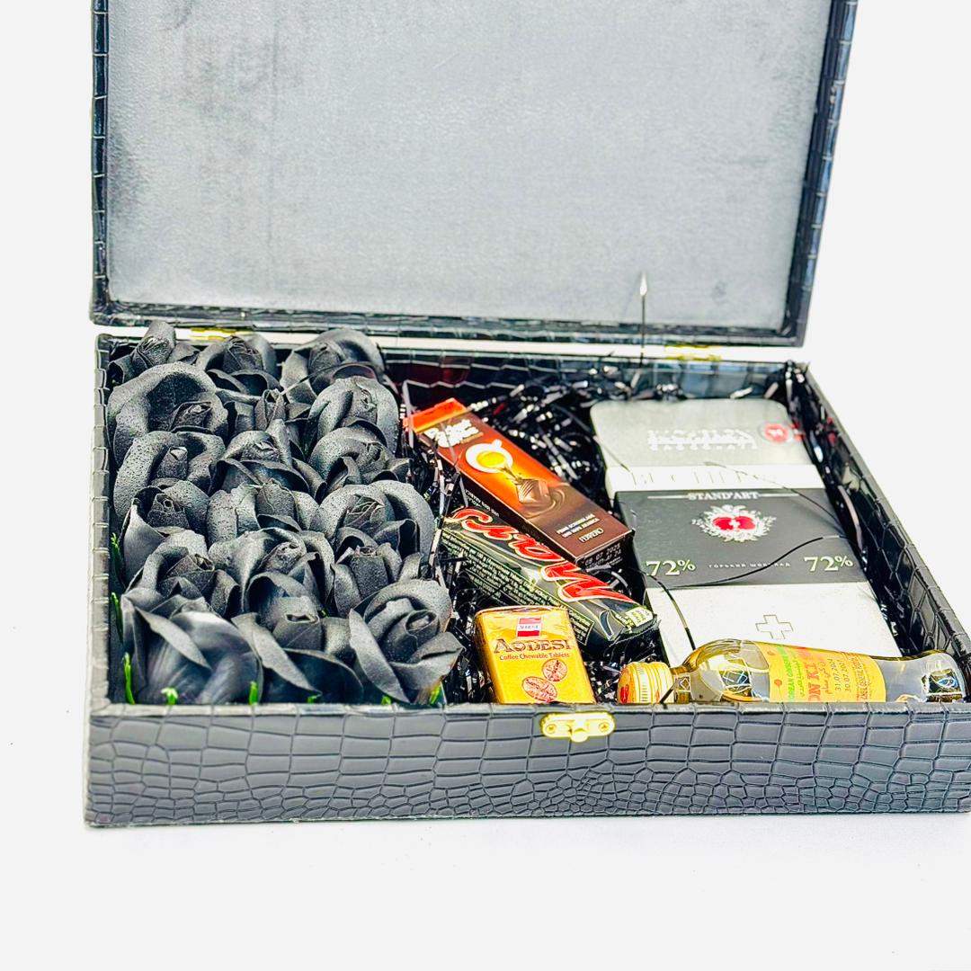 باکس کادویی چرم تم مشکی